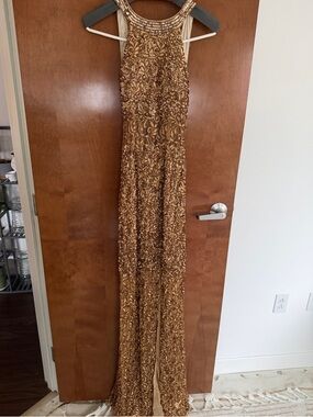 Primavera gold prom dress gown